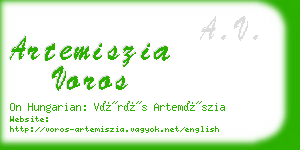 artemiszia voros business card